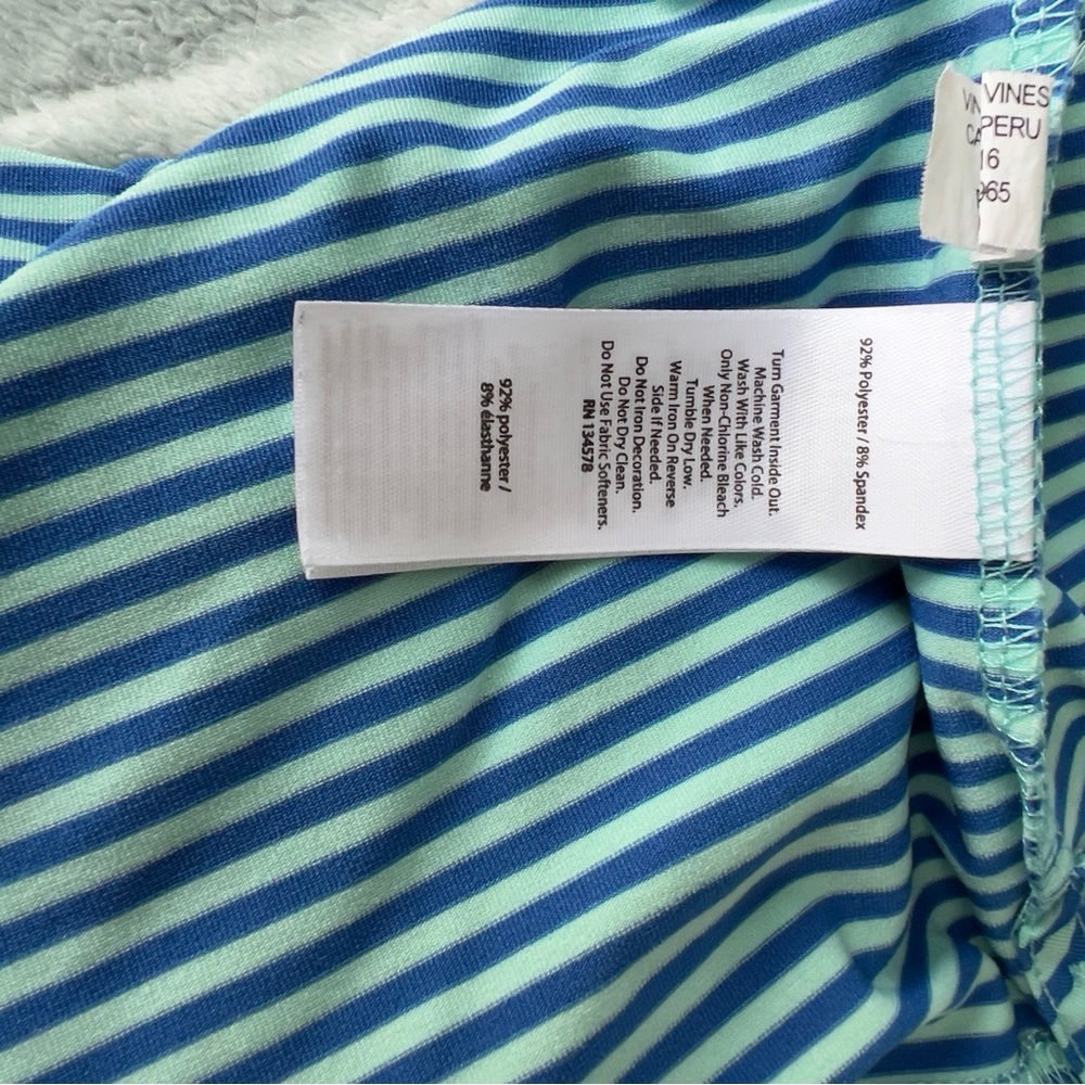 Vineyard Vines Blue Polo Shirt with Subtle Stripes - Picture 7 of 8
